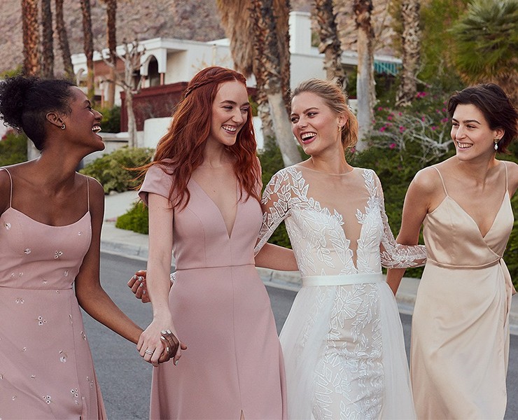 Blush bridesmaid dresses under 100 top